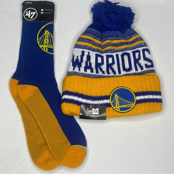 NBA Golden State Warriors beanie hat and socks - Picture 1 of 5